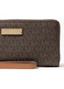 Michael Kors Michale Kors Jet Set Travel Logo Continental Wristlet Brown