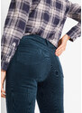 bonprix Strečové manšestrové kalhoty Straight Modrá