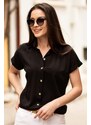 armonika Women's Black Short Sleeve Shirt