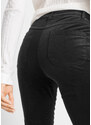 bonprix Strečové kalhoty z manšestru Slim Fit Černá