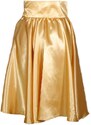 Zlatá saténová sukně s pevným pasem Kimberly