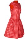 Červené šaty Margita s puntíky 38