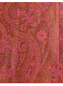 Hedvábná šála Jamawar velká - Růžová a oranžová s ornamenty 2