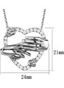 US Rhodiovaný dámský náhrdelník s Cubic Zirconia z mosazi - Srdce Mia