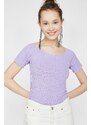 Koton Women's Purple T-Shirt