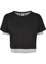 Urban Classics Dámské tričko s krátkým rukávem URBAN CLASSICS (TB2837) Černá / Šedá XS
