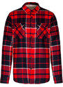 Kariban Černo červená pánská košile flanel s fleece podšívkou