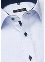 Pánská košile ETERNA Comfort Fit světle modrá s navy kontrastem Non Iron krátký rukáv