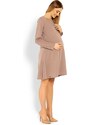 MladaModa Klasické volné těhotenské šaty s áčkovým střihem barva cappuccino