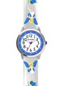 Stříbrné třpytivé dívčí hodinky s modrými vílami CLOCKODILE FAIRIES CWG5083