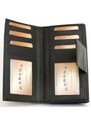 Černá kožená peněženka orientovaná jako oboustranná FLW