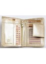 Kožená béžová, leskle fóliovaná peněženka Ellini FLW