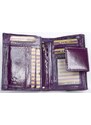 Kožená fialová, leskle fóliovaná peněženka Ellini FLW