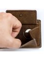 Pánská celokožená maličká kapesní peněženka z přírodní kůže FLW