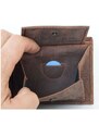 Kožená peněženka z přírodní pevné kůže bez značek a nápisů FLW