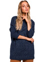 Made Of Emotion Woman's Pullover M470 Navy Blue