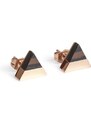 BeWooden Náušnice s dřevěným detailem Rose Earrings Triangle