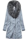 Libland Dámská zimní semišová bunda ve vřesové barvě s kožešinou (6517BIG)
