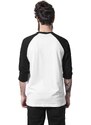 UC Men Kontrastní raglánové tričko s 3/4 rukávy wht/bl