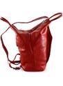 Červený kožený batůžek/kabelka Hazelien
