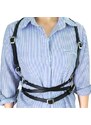 Harness - koženkový pás / pásek do pasu / traky + kšandy / body strap - BLACK