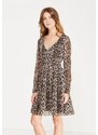 PEPE JEANS dámské šaty s leopardím vzorem MARRY hnědá
