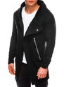 Ombre Clothing Pánská mikina na zip s kapucí Hugo UrbanX černá B668