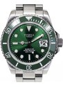 Tisell Watch Sub 9015 Green Date