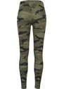 Legíny Urban Classics Ladies Camo Stripe Leggings - woodcamo/blk