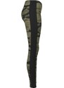 Legíny Urban Classics Ladies Camo Stripe Leggings - woodcamo/blk