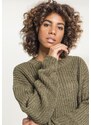 UC Ladies Dámský široký oversize svetr olivový