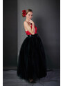 ADELO Tutu sukně tylová dámská maxi - černá - délka 100 cm - na plesy