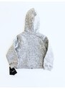 DKNY DKNY NY Rock and Roll stylová dívčí mikina s kapucí na zip s hebkým kožíškem uvnitř - Dítě 3 roky / Šedá / DKNY / Dívčí