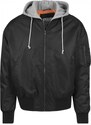 Černá pánská bomber bunda Urban Classics Hooded Oversized s kapucí