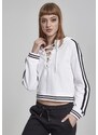 URBAN CLASSICS Mikina Urban Classic Ladies Short Lace Up Hoody - white/black