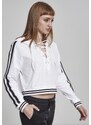 URBAN CLASSICS Mikina Urban Classic Ladies Short Lace Up Hoody - white/black