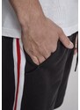 Šortky Urban Classics Stripe Sweatshorts - blk/wht/firered