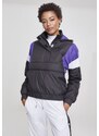 Bunda Urban Classics Ladies 3-Tone Padded Pull Over Jacket - black/ultraviolet/white