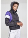 Bunda Urban Classics Ladies 3-Tone Padded Pull Over Jacket - black/ultraviolet/white