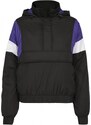 Bunda Urban Classics Ladies 3-Tone Padded Pull Over Jacket - black/ultraviolet/white