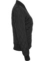 Černá dámská prošívaná bomber bunda Urban Classics Diamond Quilt Nylon