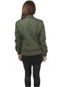 Dámská bomber bunda Urban Classics Diamond Quilt Nylon - olivová