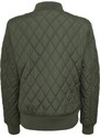 Dámská bomber bunda Urban Classics Diamond Quilt Nylon - olivová