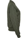 Dámská bomber bunda Urban Classics Diamond Quilt Nylon - olivová