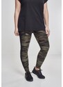 Legíny Urban Classics Ladies Camo Stripe Leggings - woodcamo/blk