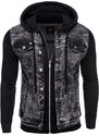 Ombre Clothing Pánská přechodová džínová bunda Brayden černá C322 (OM-JADJ-0124)