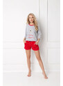 Pyžamo Cookie Short Grey-Red - Aruelle