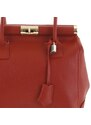 Luxusní dámská kožená kabelka do ruky červená - ItalY Hyla červená