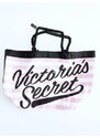 Victoria's Secret Victoria's Secret Logo Stripe City Tote stylová proužkovaná taška s nápisem - UNI / Růžová / Victoria's Secret