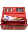 Červená dámská psaníčková kožená peněženka Esmel